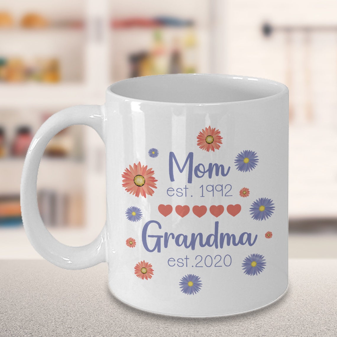Personalized New Grandma Coffee Mug Mom Est. 1992 Grandma Etsy