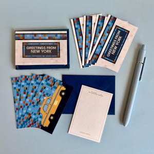 NYC - Mini Notecard Set - Set of 8 Notecards + Mini Envelopes - Cute Stationery Gift - New York City Souvenir - Subway - NYC Taxi -  NYC Cab