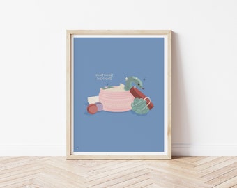 SPA DAY - Cute Snake Art Print - Self-Care Art - Gift for Friend - Bathroom Art - Beauty Routine - Makeup Room - Spa Art - Beauty Room