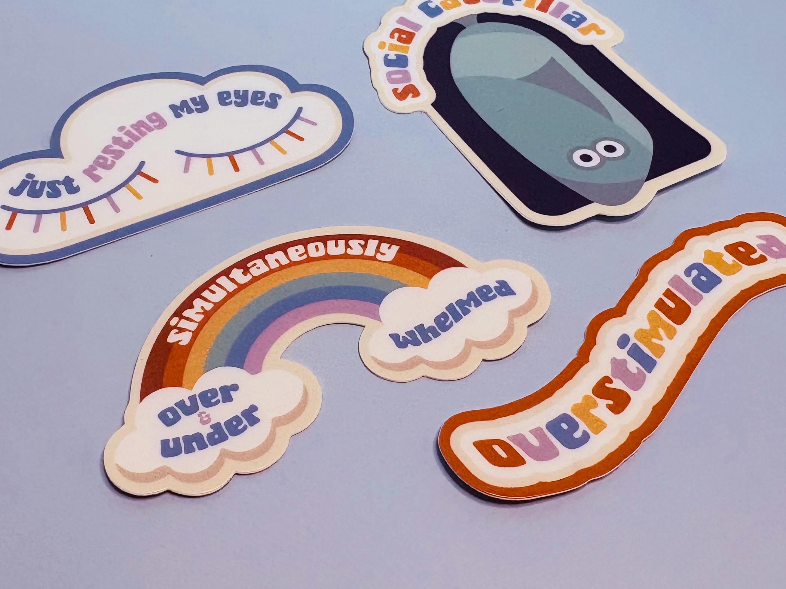 OVERSTIMULATED STICKER - Introvert Gift - Social Anxiety - Sensitive ...