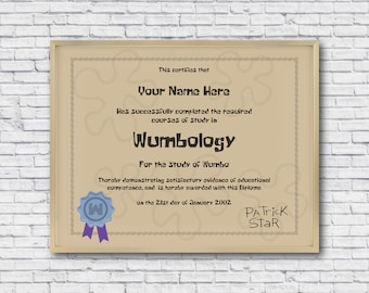 WUMBOLOGY - Patrick Star Wumbo - Minimalist Illustration Print | Tv Poster | Custom Name Gift | Modern Wall Art