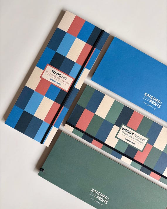 TO-DO-LIST Notepad - Checkered Notepad - Checklist - Minimalist Notepad - Minimalist Stationery - Simple Planner - Colorful List