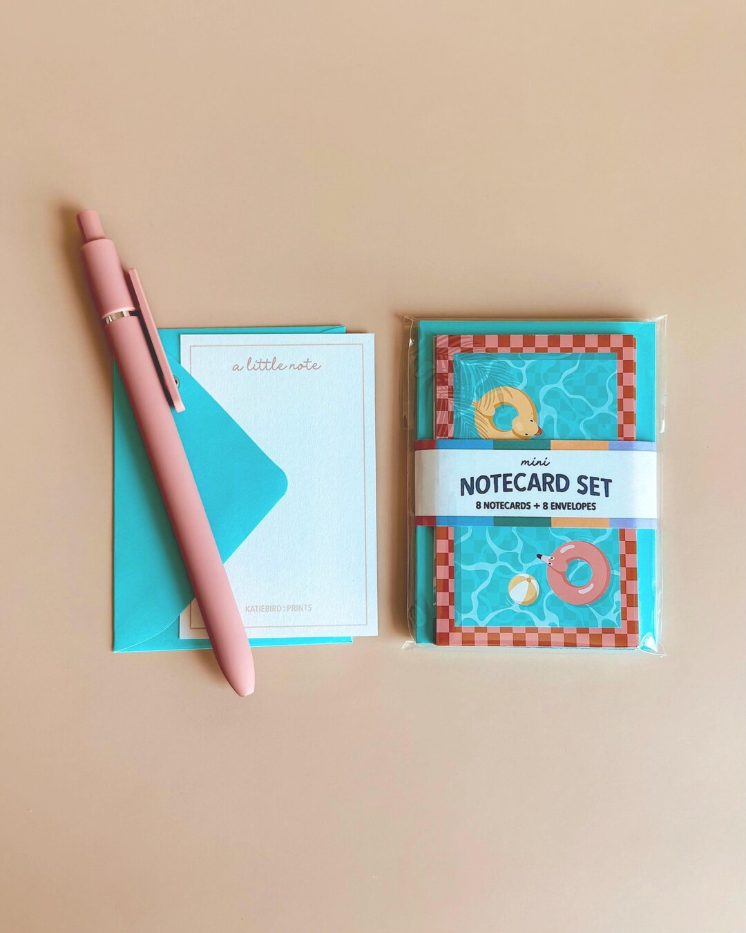 Pool Side Notes.notebook POOL DAY - Mini Notecard Set - Set of 6 Notecards + Mini Envelopes ...