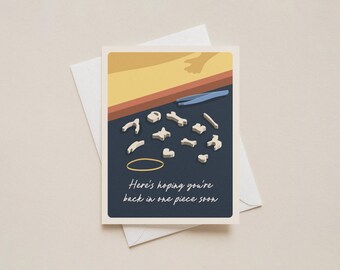 IN ONE PIECE - Get Well Soon Card - Operation Card - Nostalgia - Board Game - Thinking of You - Feel Better Card - Broken Bone Card - Heal