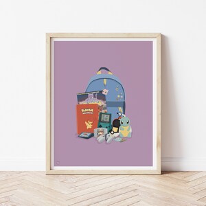 POKEGEAR - Impresión de arte nostálgico de los años 90 - Regalo Pokémon - Arte Pokémon - Gameboy - Pokedex - Llavero Pokémon - Ciudad Paleta - Pokémon Amarillo - N64