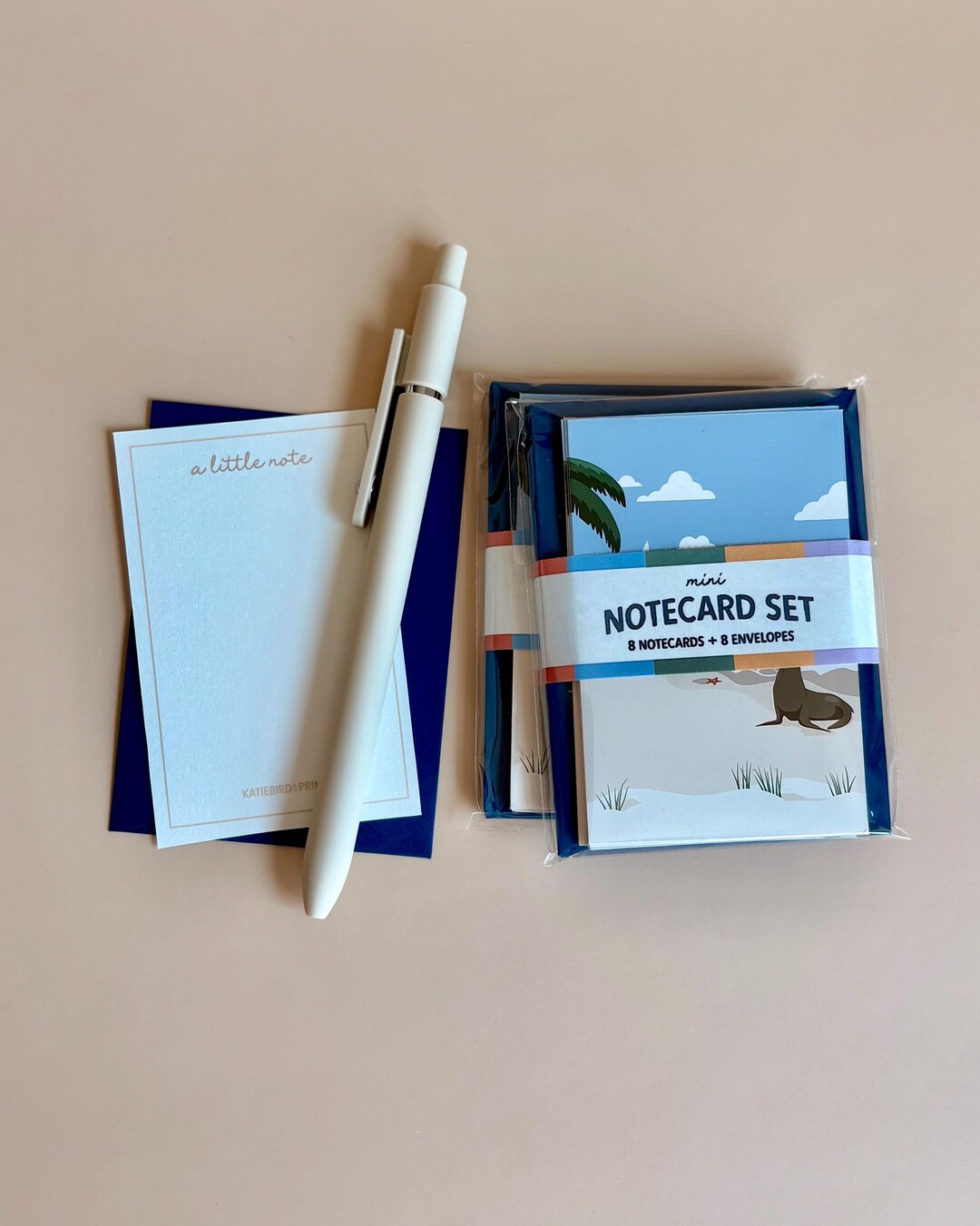 SEASIDE - Mini Notecard Set - Set of 6 Notecards + Mini Envelopes ...