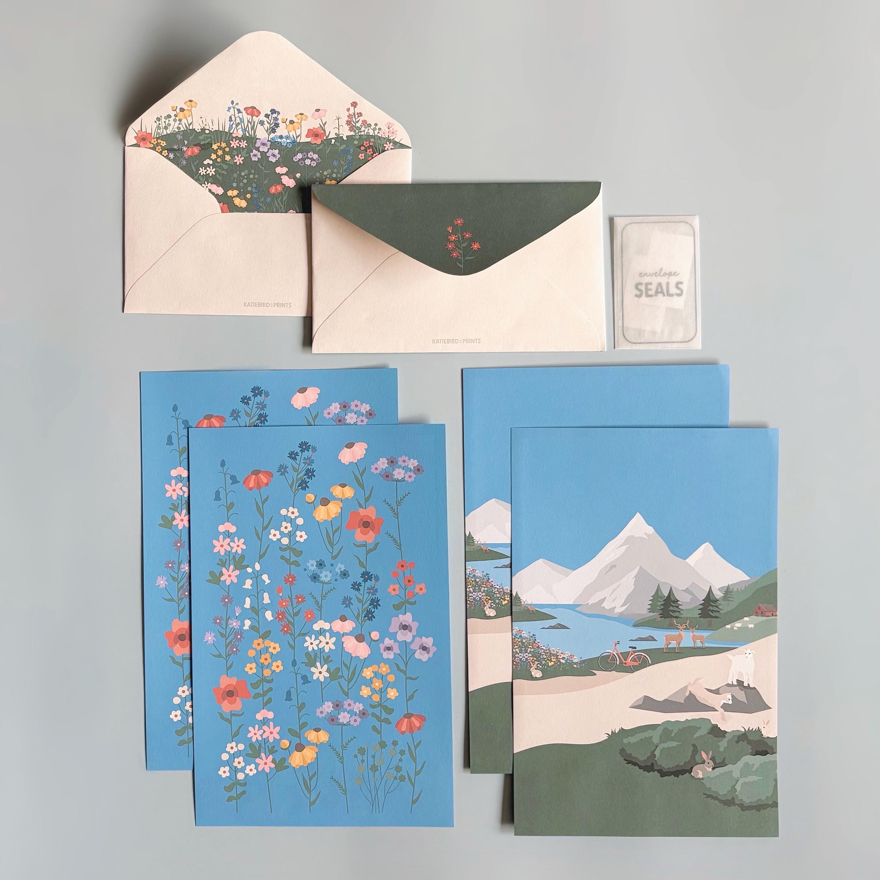 ALPINE - Letter Writing Set - Cute Letter Set - Kawaii Letter Set - Stationery Gift - Swiss Alps Stationery - Floral Stationery - Wildflower