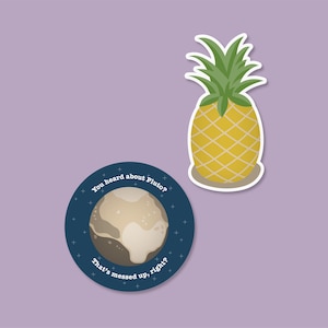 PSYCH STICKERS - Pack of 2 - Pineapple - Pluto - Psych TV Show - Psych Gift - Shawn and Gus - Psych Sticker Pack - Planner Stickers