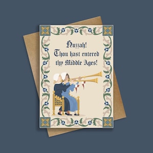MIDDLE AGES BIRTHDAY - Medieval Birthday - Happy Birthday My Liege - Renaissance Fair - Funny Medieval Card - Medieval Gift - Huzzah - Lord