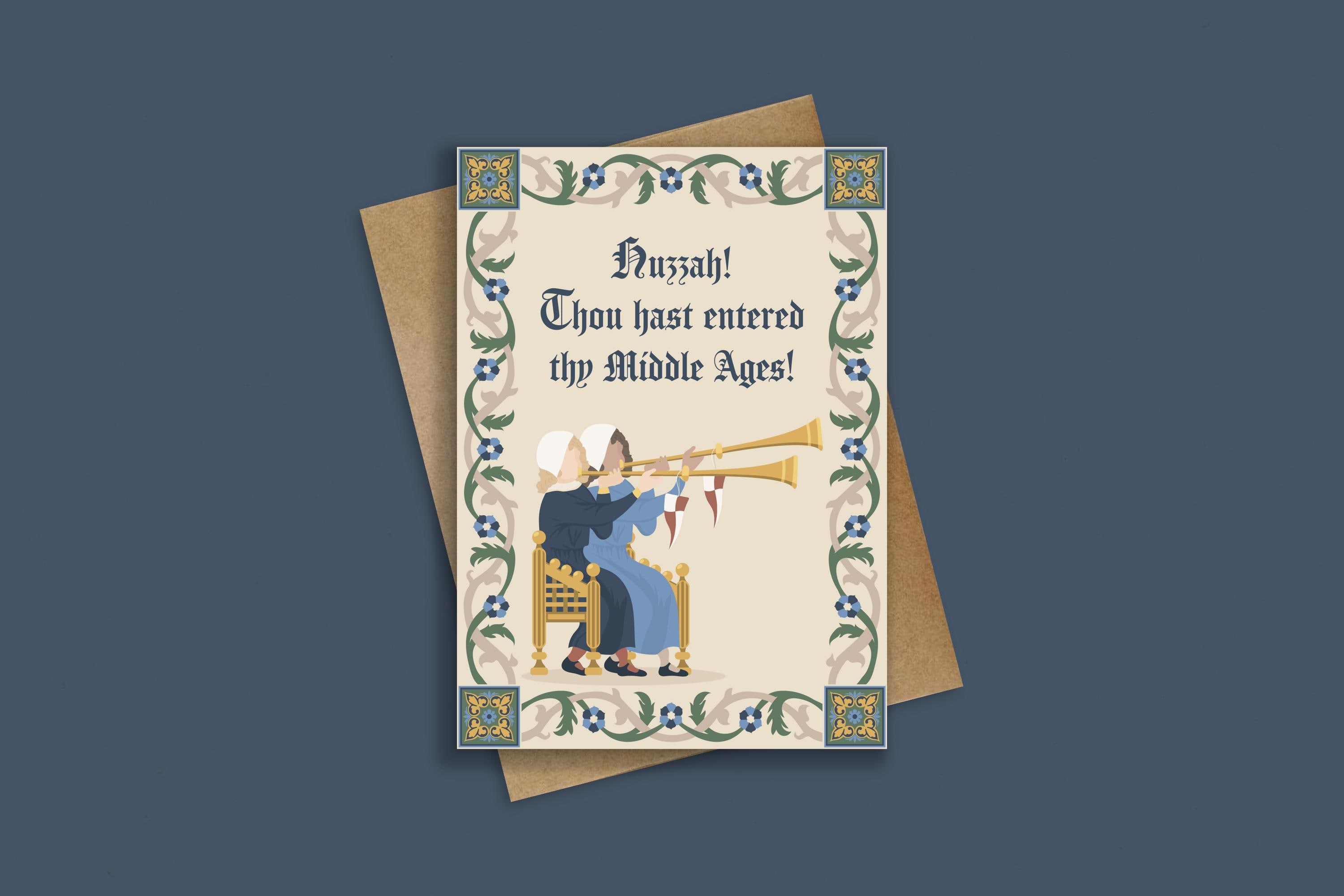 MIDDLE AGES BIRTHDAY - Medieval Birthday - Happy Birthday My Liege - Renaissance Fair - Funny Medieval Card - Medieval Gift - Huzzah - Lord