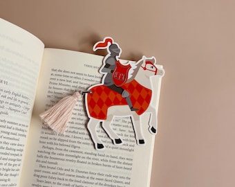 MARCAPÁGINAS DE CABALLERO - Marcapáginas de caballo - Justas - Mi señor - Marcapáginas renacentista - Corcel noble - Bonito regalo de caballo - Marcapáginas de animal bonito - Monty
