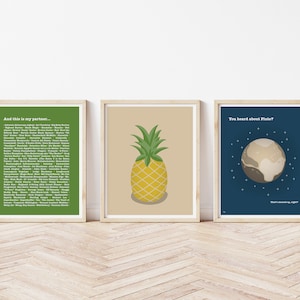 PSYCH - PAQUETE de 3 impresiones - Psych TV Show - Psych Print - Póster de televisión - Apodos de Gus - Psych Pineapple - Plutón - Shawn - Gus - Psych Gift