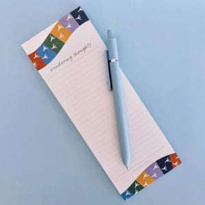 WANDERING THOUGHTS - To Do List Notepad - Cute Notepad - Tear-off notes - Checklist - Thin Lines - Fun Stationery - Memo Notepad - Desk Memo