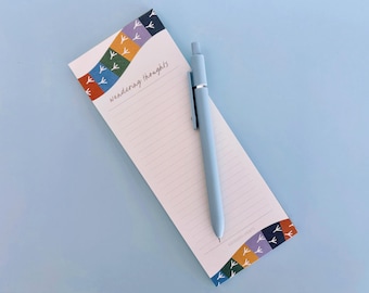 WANDERING THOUGHTS - To Do List Notepad - Cute Notepad - Tear-off notes - Checklist - Thin Lines - Fun Stationery - Memo Notepad - Desk Memo