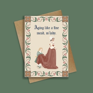M&#39;LADY - Medieval Birthday - Happy Birthday My Liege - Renaissance Fair - Funny Medieval Card - Ye Olde - Medieval Gift - My Lord - Mead