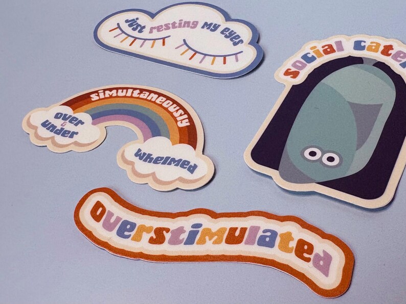 OVERSTIMULATED STICKER - Introvert Gift - Social Anxiety - Sensitive ...