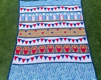 Blissful Beach Mosaic Crochet Blanket