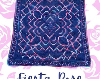 Fiesta Rose Crochet Blanket Pattern (PDF)