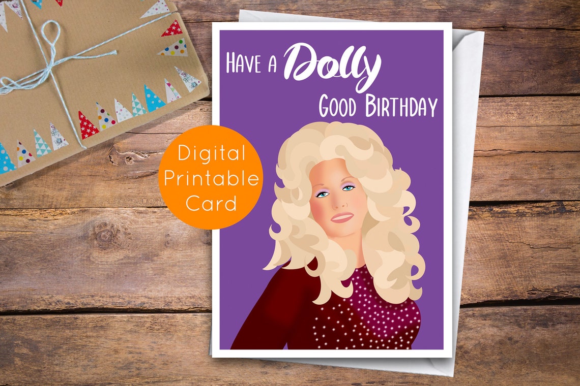 Dolly Parton Birthday Card, Have a Dolly Good Birthday Digital Card