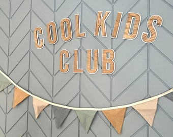 Cool kids club sign | kids wall decor | playroom wall sign | Playroom Decor | Playroom Quote | Wooden Sign | Kids Play Sign |