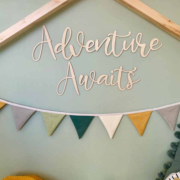 Adventure Awaits Natural Wall Quote