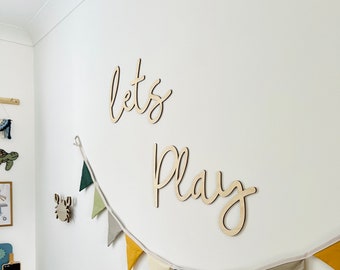 Let’s Play | Playroom decor | Safari Decor | Jungle Themed | Wall Quote