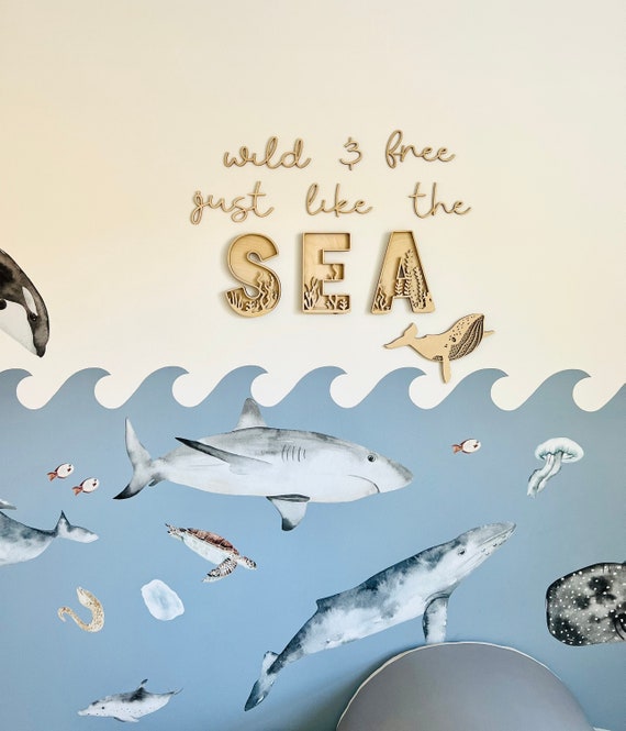 Wild and Free Just Like the Sea Ocean Decor Sea Life Decor Nursery