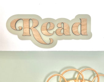 Read | storytime | reading corner | once upon a time | Wooden acrylic wall decor quite |