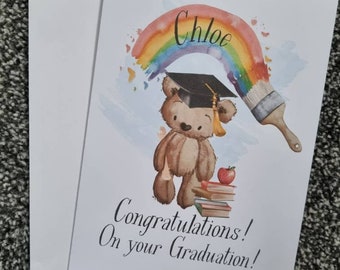 Graduation card, leavers card, personalised graduation card, congratulations on your graduation