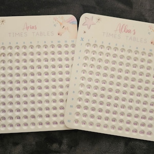 Times table maths board, maths help, personalised maths board, help with maths, homework