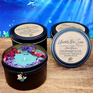 The Little Mermaid | Under the Sea | Luxury Organic Vegan Soy Candle | Gift-Boxed | Disney | Meditation Relaxation Ritual Spiritual