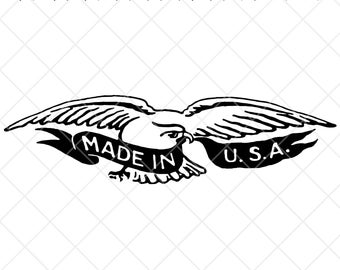 US Eagle SVG : Old Fashioned Made in USA Graphic (téléchargement numérique)