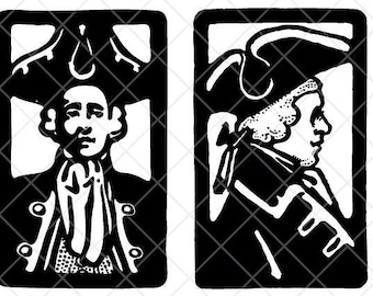 Ilustración de un soldado de la Guerra de la Independencia: Clip art con símbolo estadounidense (descarga digital)