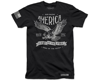 God Bless America Patriotic T-Shirt – USA Flag Graphic Tee – Unisex Cotton Tee