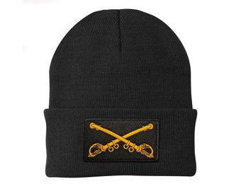 Bonnet noir avec écusson cavalerie de l'armée américaine