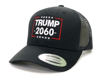 TRUMP 2060 Embroidered Trucker Cap - USA Made, TRUMP 2028