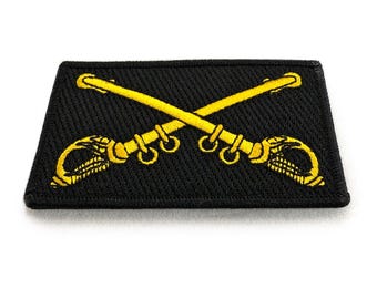 Écusson pour le moral des sabres croisés de cavalerie de l'armée américaine – Brodé, crochet et boucle