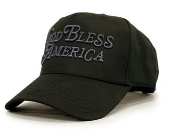 God Bless America Casquette de baseball noire à profil moyen