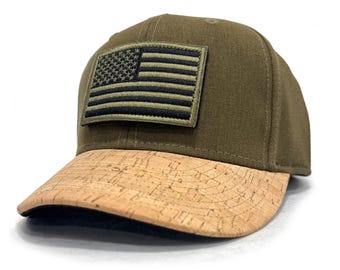 Casquette verte militaire snapback avec écusson tactique drapeau américain noir | Style américain moderne