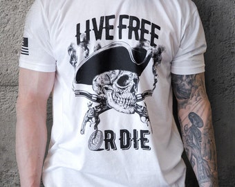 Vivre libre ou mourir, t-shirt patriotique américain