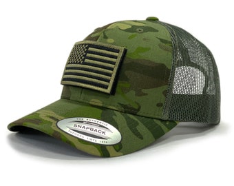 Casquette trucker rétro avec écusson drapeau USA