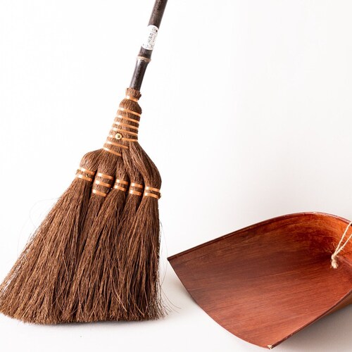 Shuro Handmade Broom With Dustpan / Hemp Palm Broom & Japanese Etsy