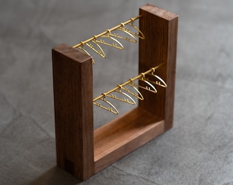 Handmade Brass & Wood Jewelry Organizer by Matts / The Square / Brass Hanger for Earrings / Jewelry Closet /Jewelry Display / Unique Gift