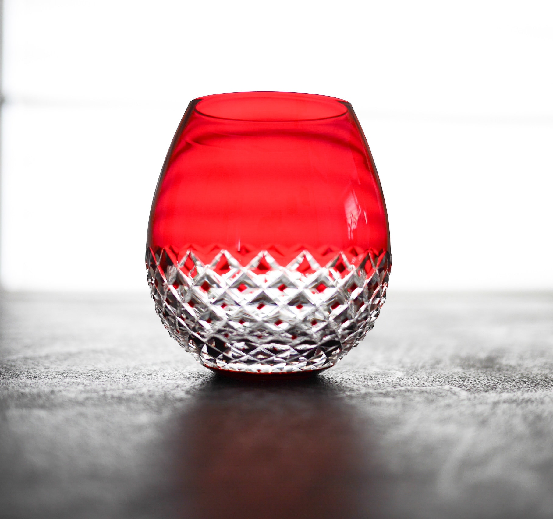 Edo Kiriko Red Glass / Japanese Cut Glass / Handmade Kiriko Etsy