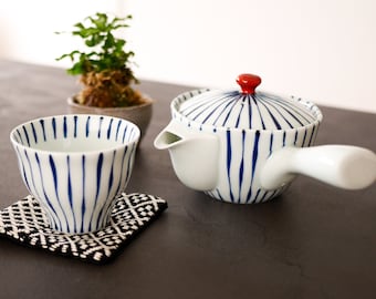 Japanese Handmade Teapot & 2 Cups Sets by Hasami Ware / TeaPot ＆ Cup by Japanese Pottery