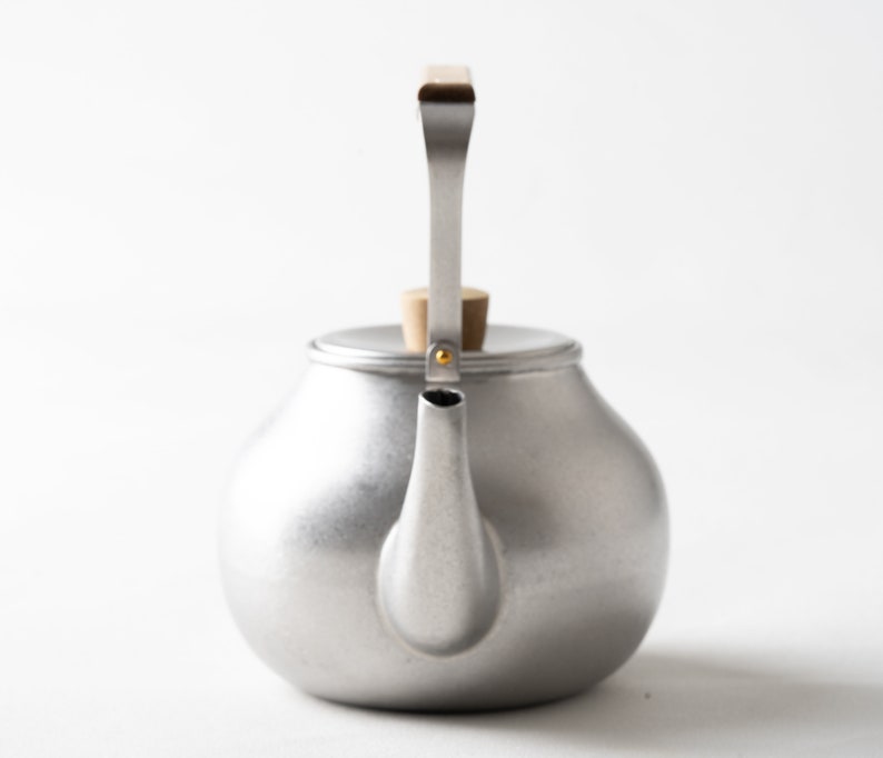 Japanese Stainless Steel Teapot / Stainless Green Tea Pot / Unique Tea Pot image 3