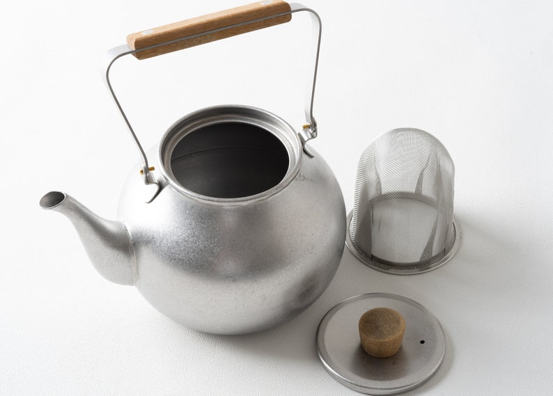 Japanese Stainless Steel Teapot / Stainless Green Tea Pot / Unique Tea Pot image 7