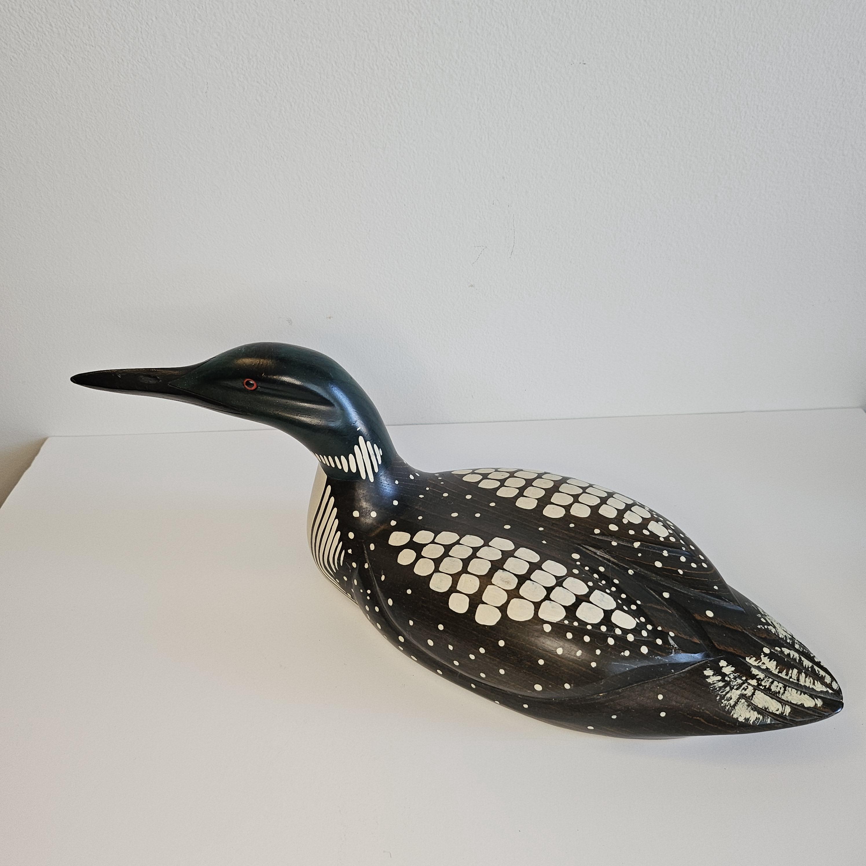 Vintage Original Wood Carving Loon Decoy Duck, Country Traditions