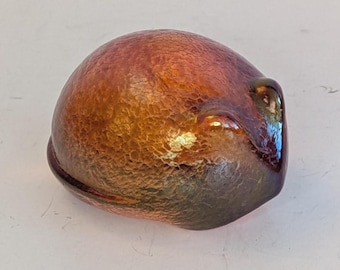 Robert Held Art glass Mouse paperweight, glass mouse, iridescent glass, glass collector gift