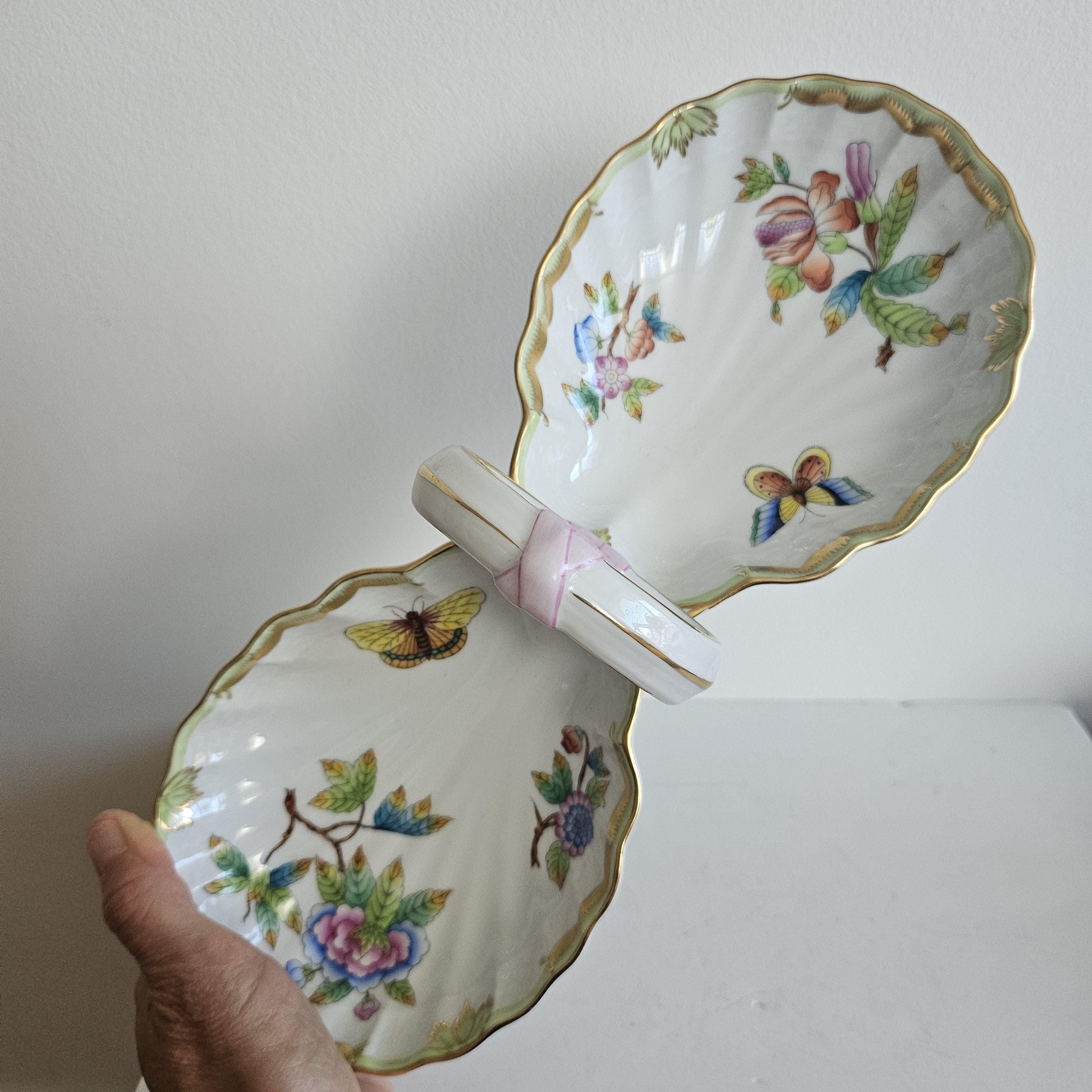 Herend 大皿 手塗り 鳥 蝶 スカロップ シェル Herend Shell - Etsy
